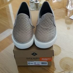 Sperry Seasude Weave Gray Slipon